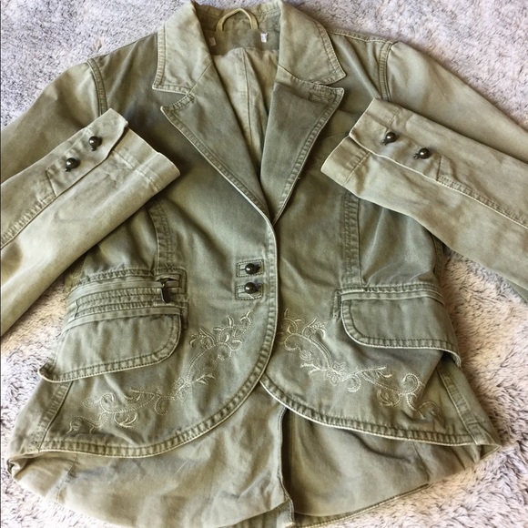 Zara crop military jacket with embroidery XS - Picture 2 of 8